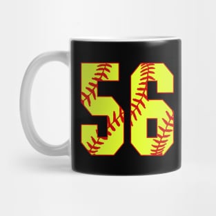 Fastpitch Softball Number 56 #56 Softball Shirt Jersey Uniform Favorite Player Biggest Fan Mug